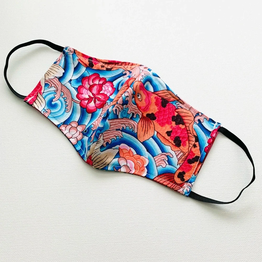 NEW Handmade Koi Fish Print Face Mask